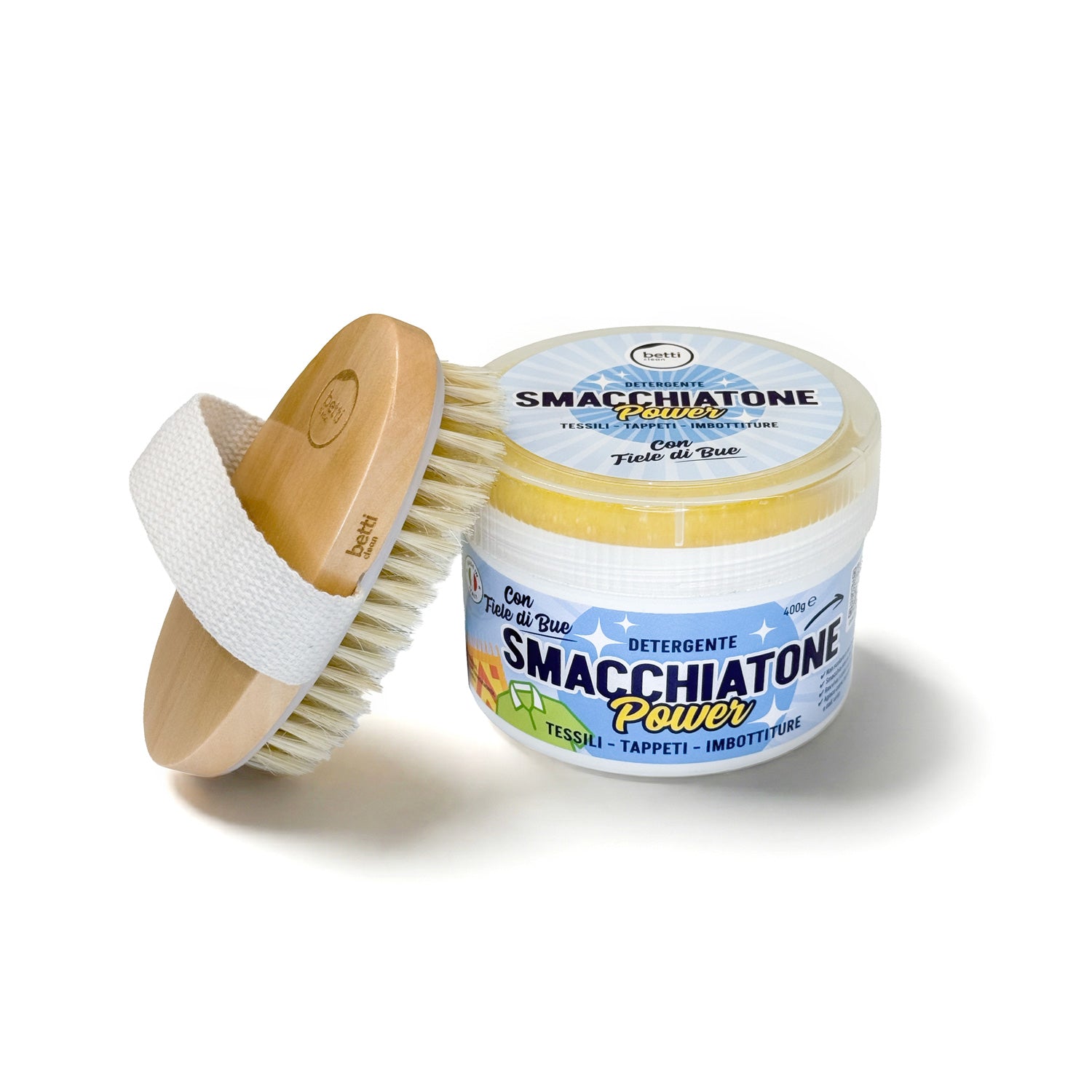 Kit - SMACCHIATONE Power: Smacchiatore Universale 400g + Spazzola professionale in legno