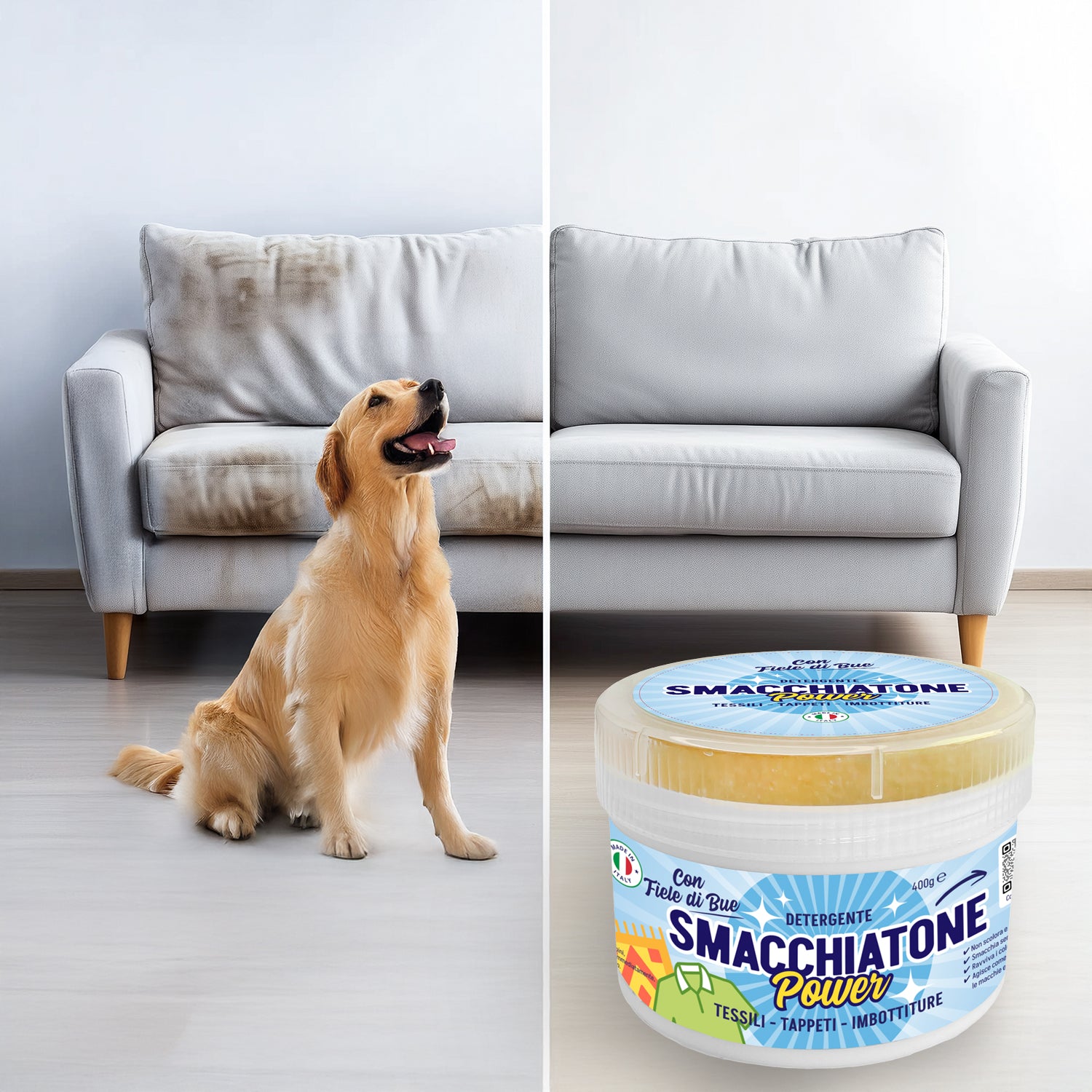 Kit - SMACCHIATONE Power: Smacchiatore Universale 400g + Spazzola professionale in legno