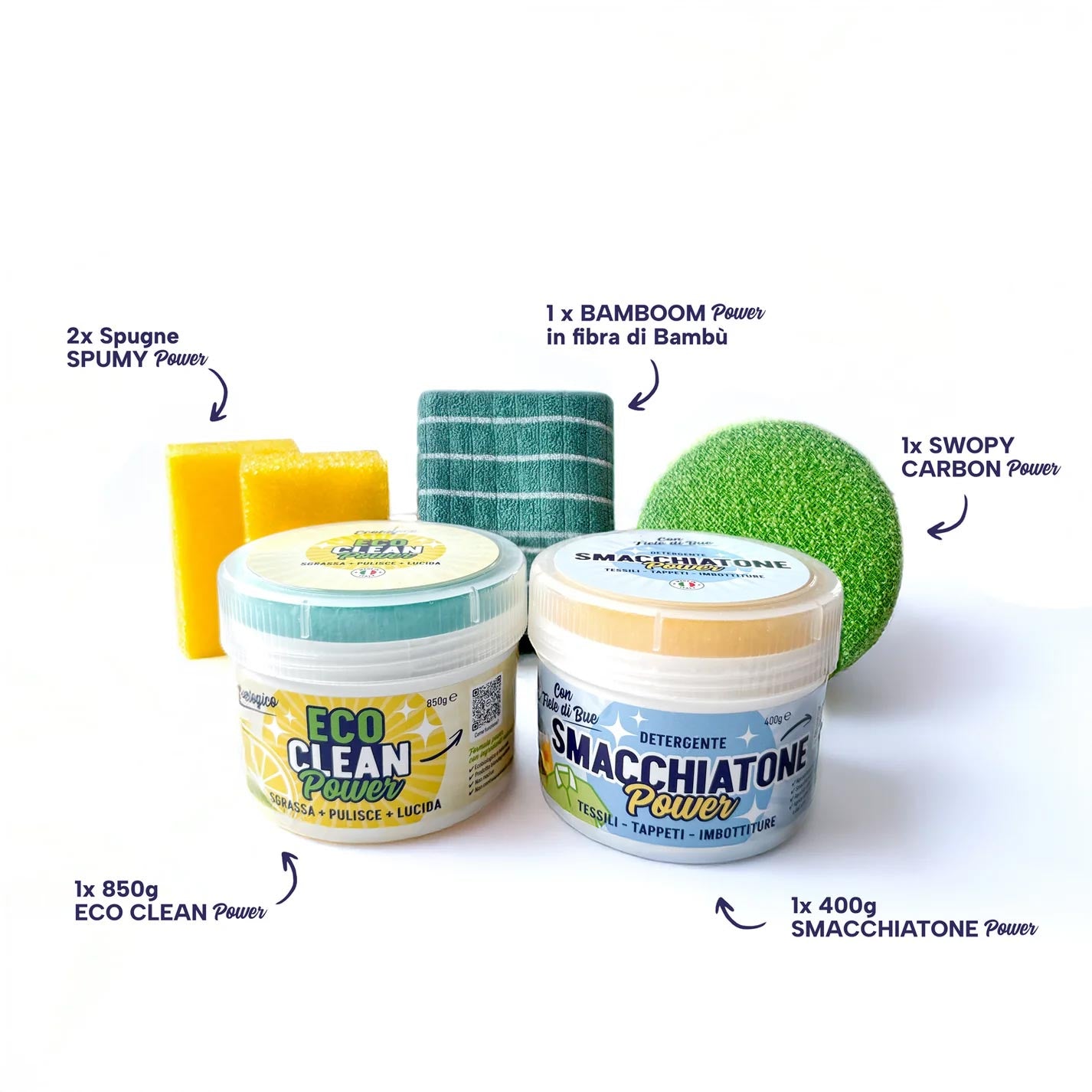 KIT risparmio Family XXL: ECO CLEAN Power 850g + SMACCHIATONE Power 400g