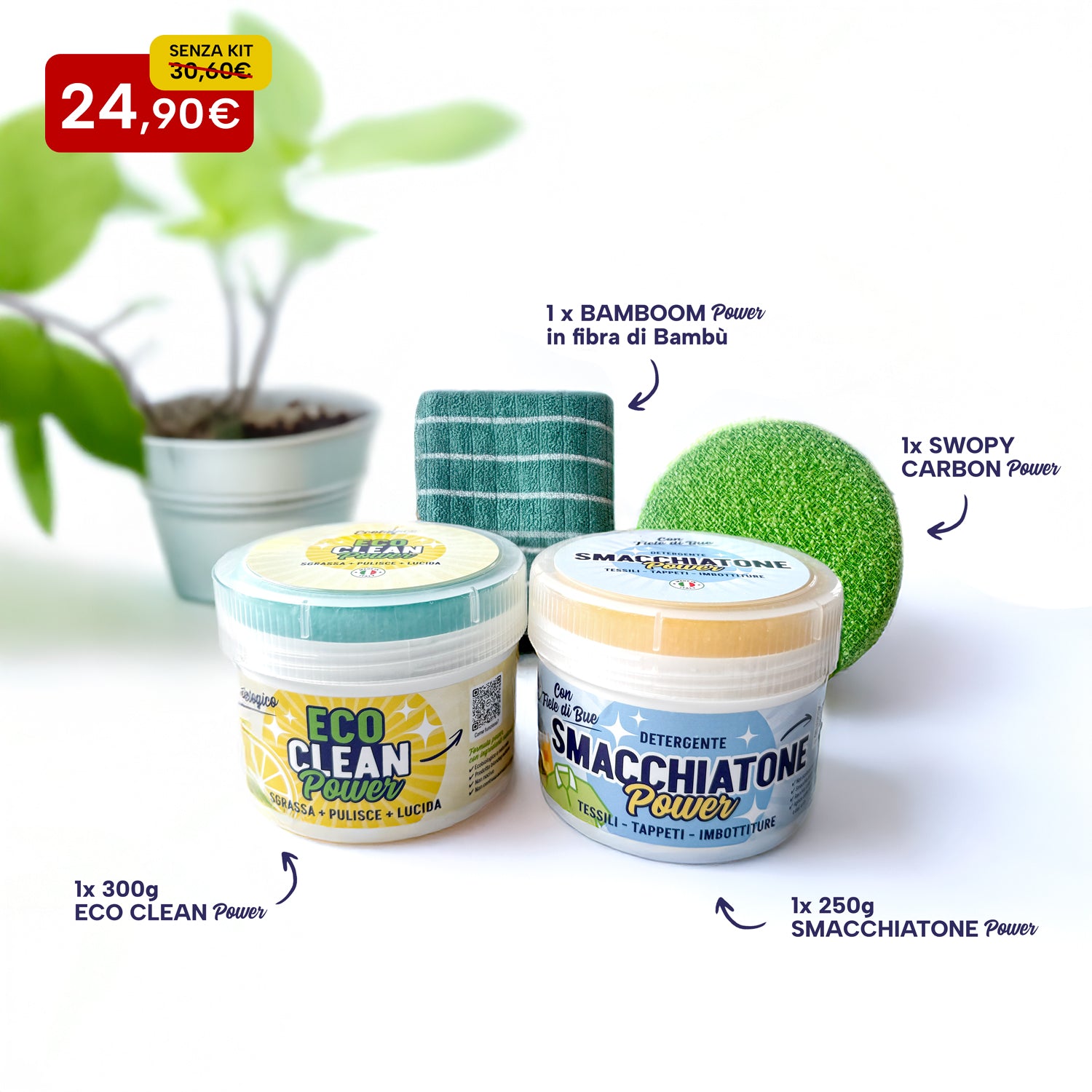 KIT - basic clean duo: SMACCHIATONE Power 250g e ECO CLEAN Power 300g